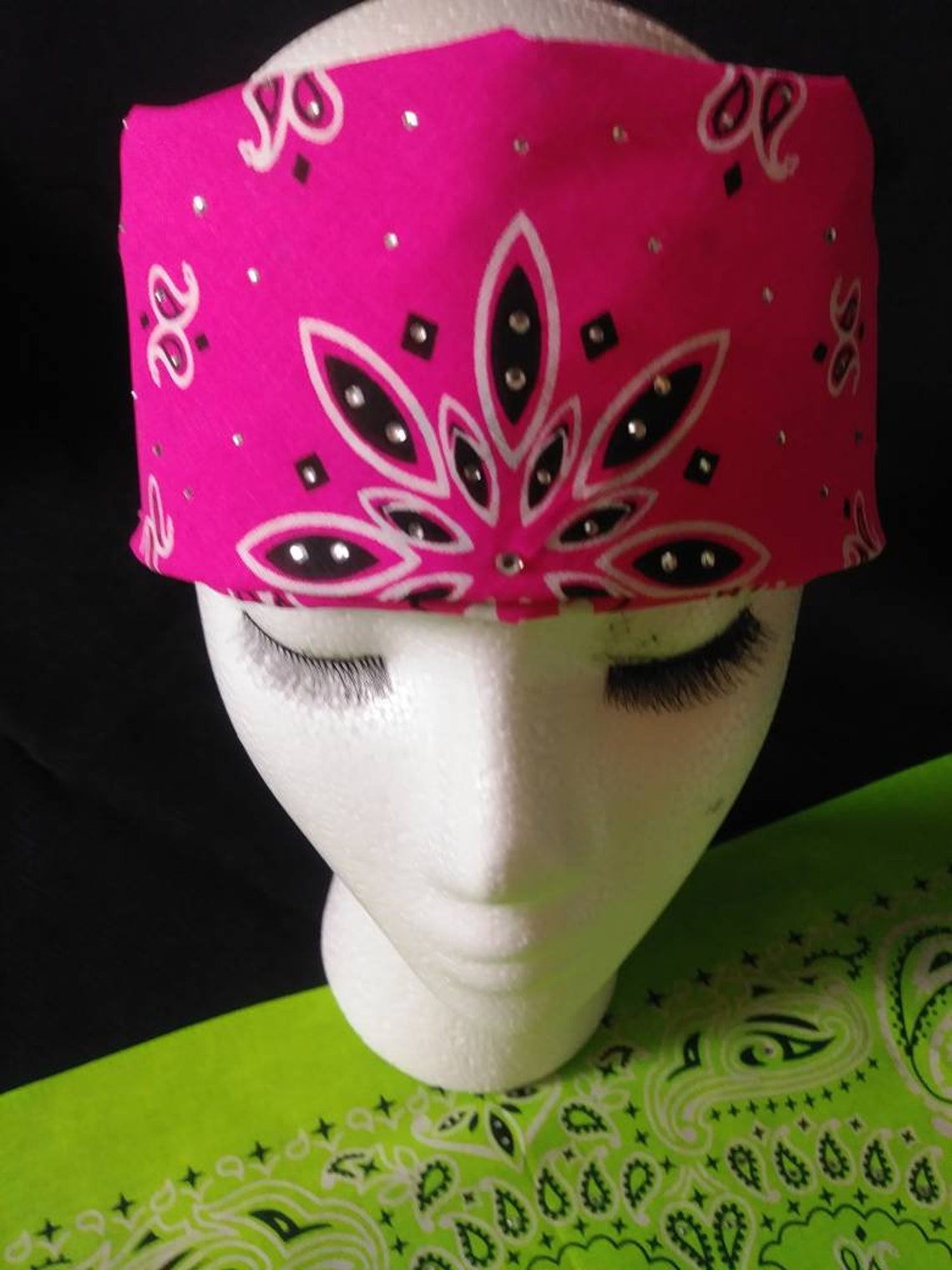 Rhinestone Bandana's Bling Headgear Biker Headband Etsy