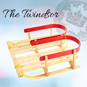 Presidents Day Sale - Canadian Handcrafted from Ontario Ash Hardwood, Heirloom Preassembled Masterpiece Twin Sled. Baby, Toddler Dual Sleigh