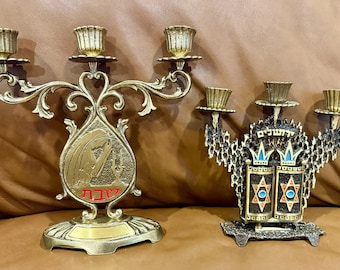 Shabbat Brass Candle Holder