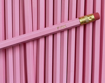 PINK custom pencils - set of 5 - the perfect PINK pencil