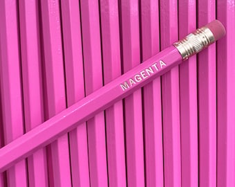 MAGENTA custom pencils - set of 5 - the perfect MAGENTA pencil