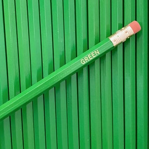 GREEN custom pencils - set of 5 - the perfect GREEN pencil