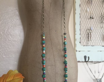 Combination Bead and Chain Boho Necklace