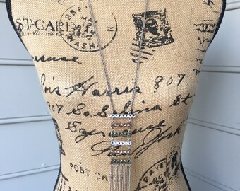 Chain and Crystal Pendent Necklace