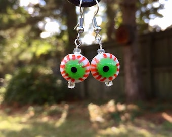Green Eyed Monster Earrings