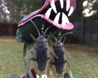 Halloween Cockroach Bug Earrings