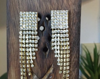 Rhinestone Crystal Chain Earrings