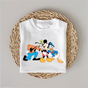 Mickey Mouse Donald Duck Goofy grappig retro T-shirt | Klassiek Disney Friends-uniseks T-shirt | Vintage cartoon cadeau-shirt voor alle leeftijden