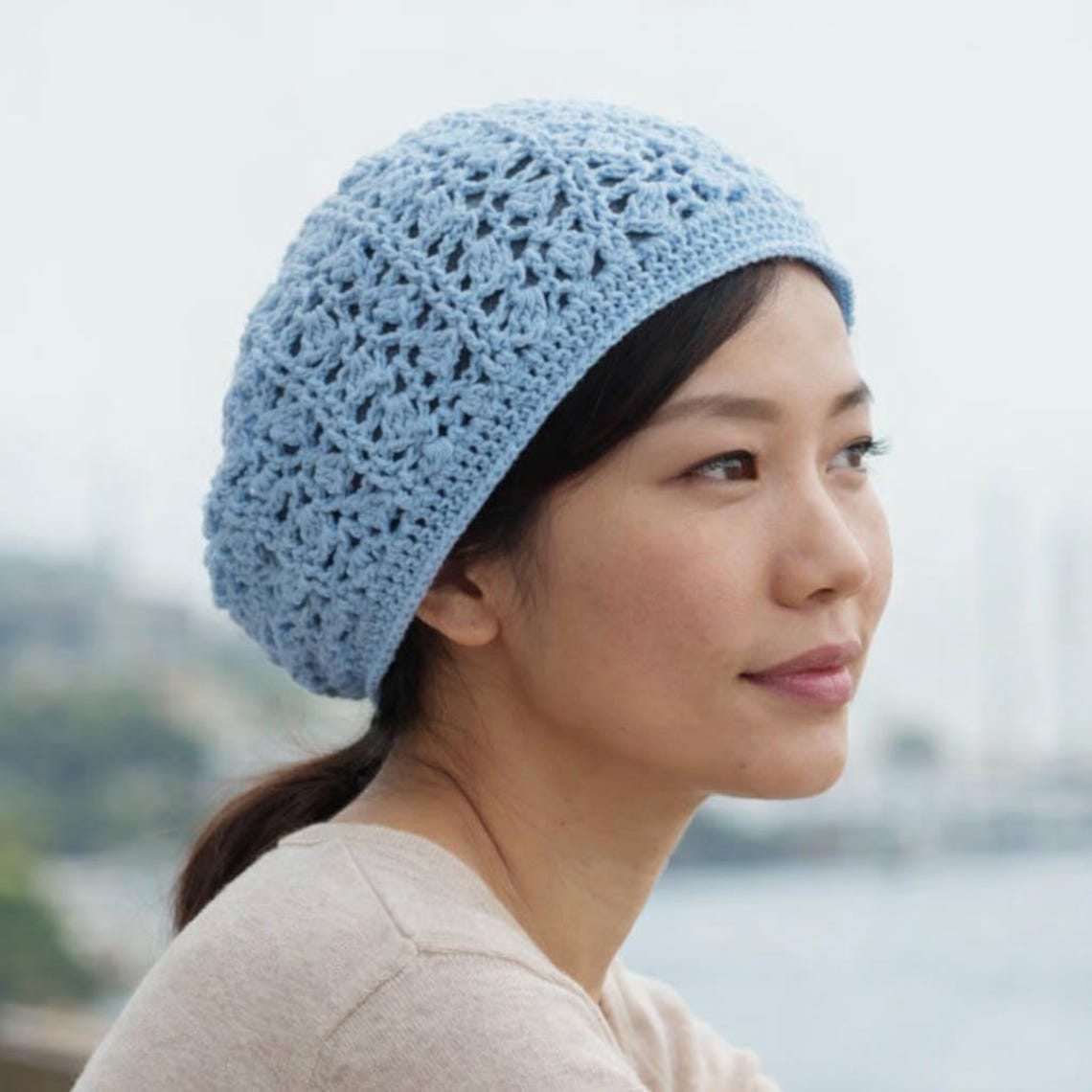 Lacy Crochet Summer Hat Pattern Lightweight Lace Beanie (PDF Download ...