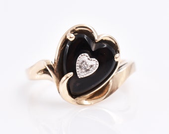 vintage black onyx rings circa 1950 and 1960s