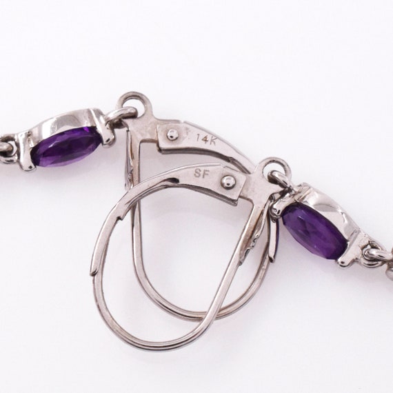 Briolette Amethyst Dangle Earrings,14K White Gold… - image 5