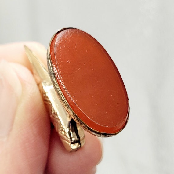 Anvil and Hammer Carnelian Fob Pendant, Rose Gold… - image 6