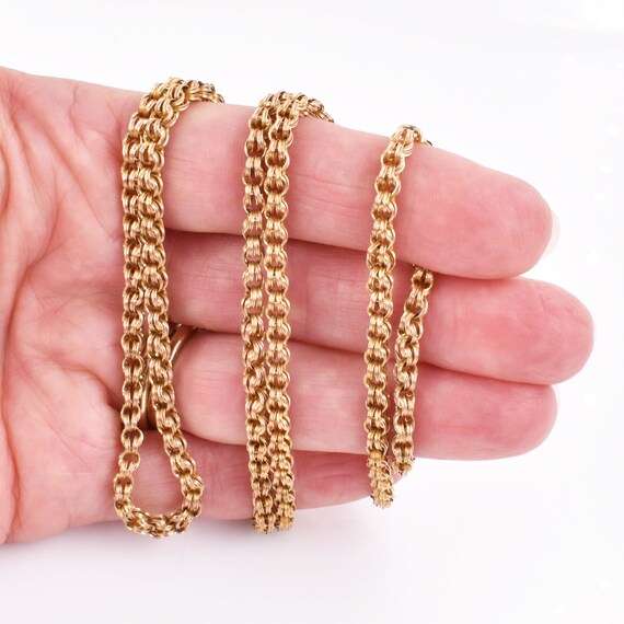 Antique Victorian 30 Inch Chain - Vintage, Watch … - image 7