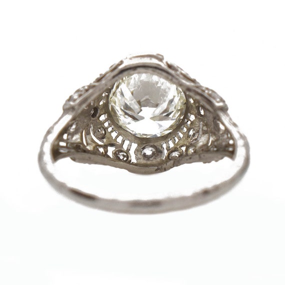 GIA 2.01 Carat Diamond Ring Platinum, Filigree, V… - image 3