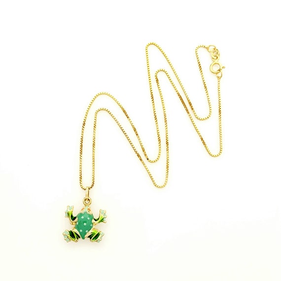 Vintage Milor Enamel Frog Charm - Vintage Italian… - image 1