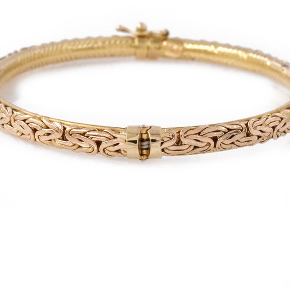 Hinged Bangle Bracelet, 14k Yellow Gold, Safety C… - image 3