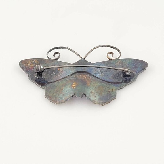 David Andersen Enameled Butterfly Pin Brooch, Ste… - image 7