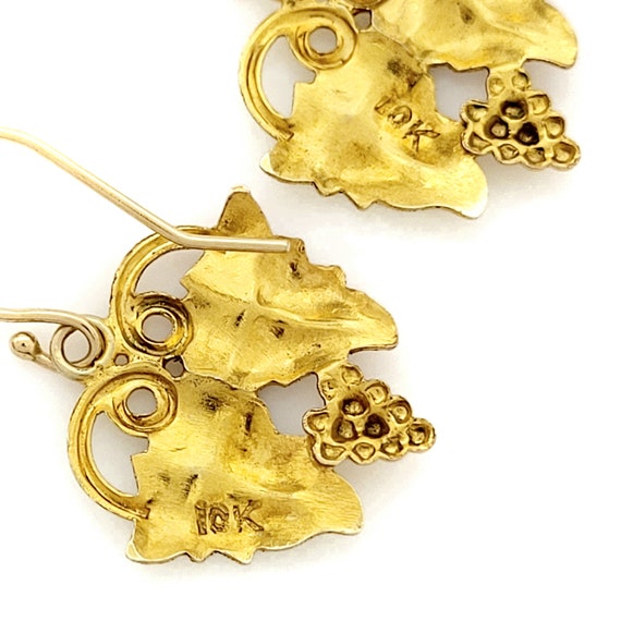 Black Hills Gold Dangle Earrings, Leaves and Grap… - image 5