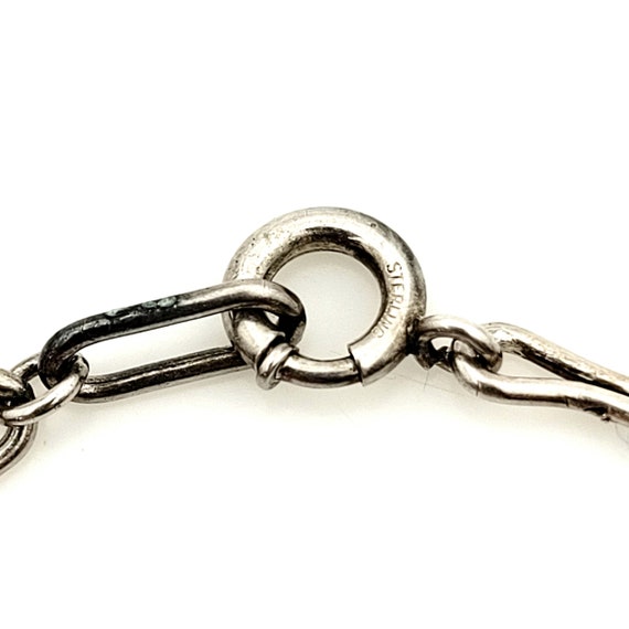 Heart Rose Enamel Charm Bracelet, Sterling Silver… - image 7
