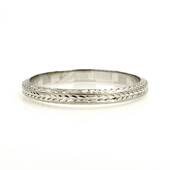 Belais 18k white gold wedding band best sale