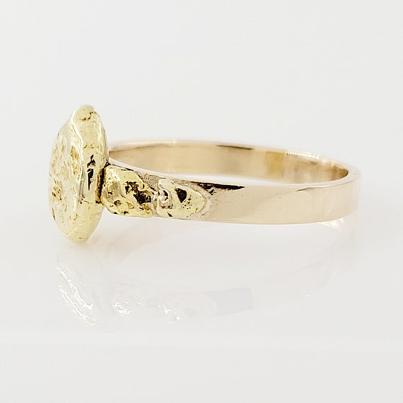 Gold Nugget Ring, 14k Yellow Gold Mounting, Vinta… - image 3