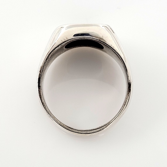 Black Onyx Ring Sterling Silver, Vintage, Estate,… - image 5