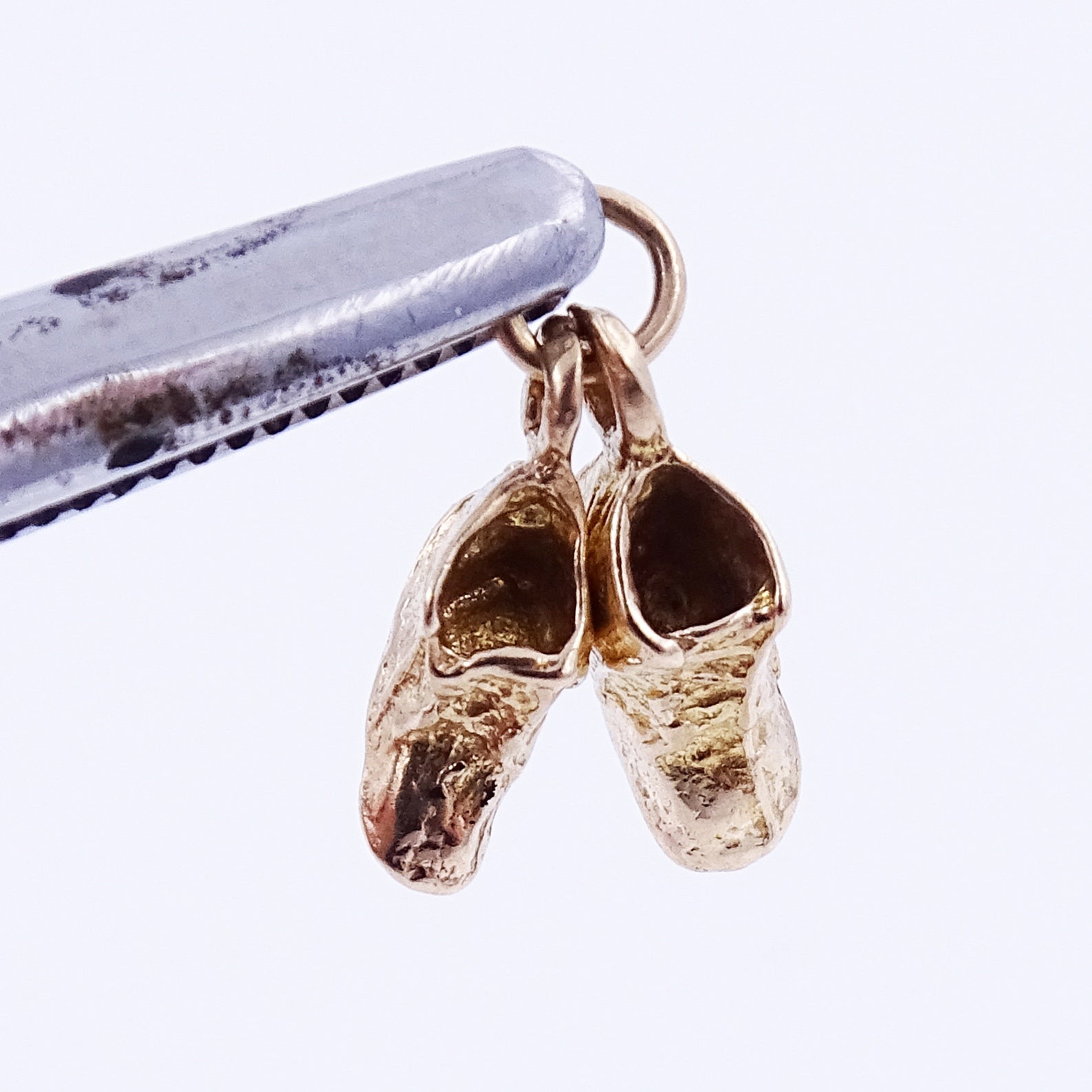 10K Gold Pair of Shoes Charm Vintage Stackable Gold Charm Etsy