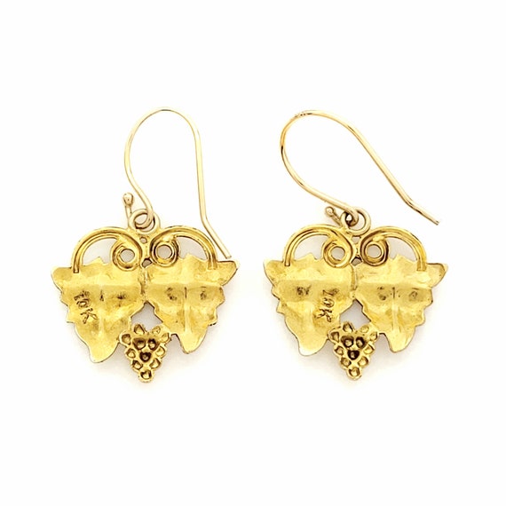 Black Hills Gold Dangle Earrings, Leaves and Grap… - image 4