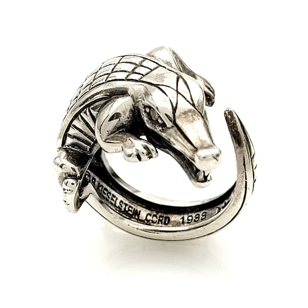 Barry Kieselstein Cord Crocodile Ring - Sterling Silver, Alligator, Animal, Vintage, Estate