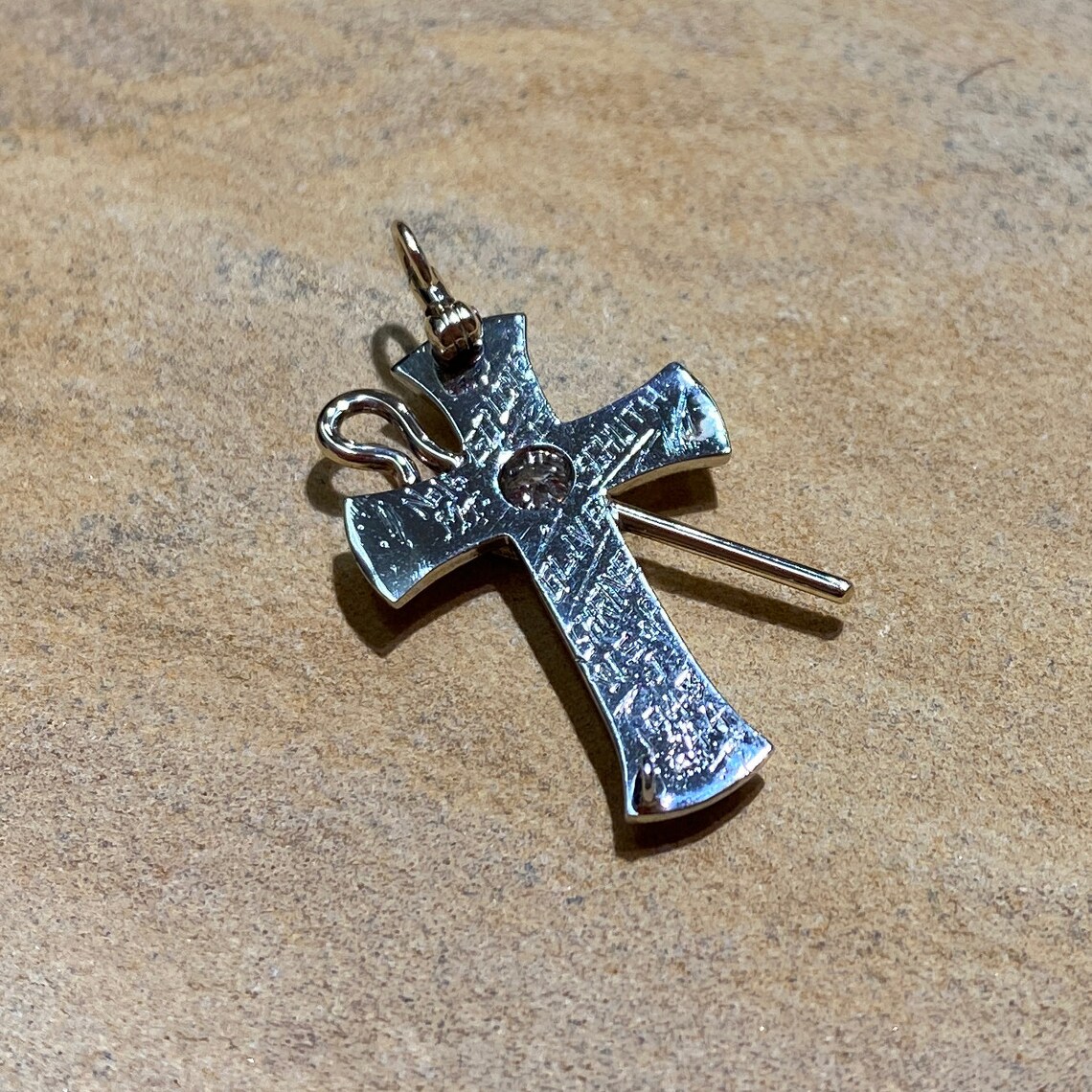 Diamond Shepherd's Hook Cross Pendant Masonic Cross Etsy