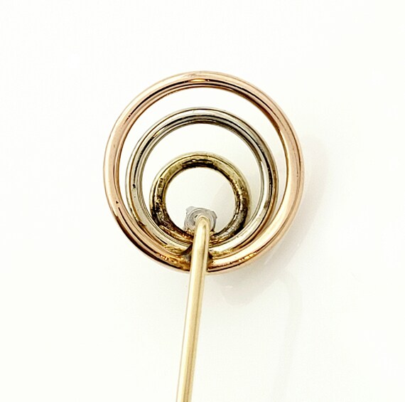 Vintage Gold and Diamond Stickpin, 3 Tone Gold, T… - image 8