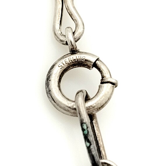 Heart Rose Enamel Charm Bracelet, Sterling Silver… - image 8