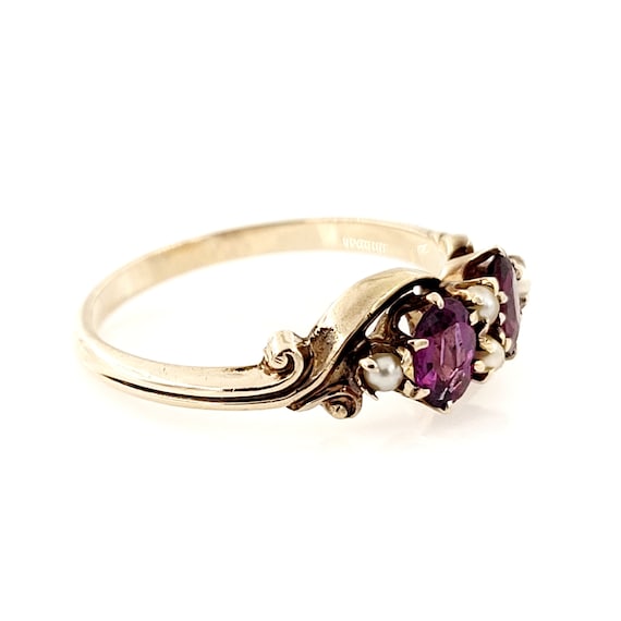 Allsopp Bros. Garnet Pearl Ring, 14k Yellow Gold,… - image 2