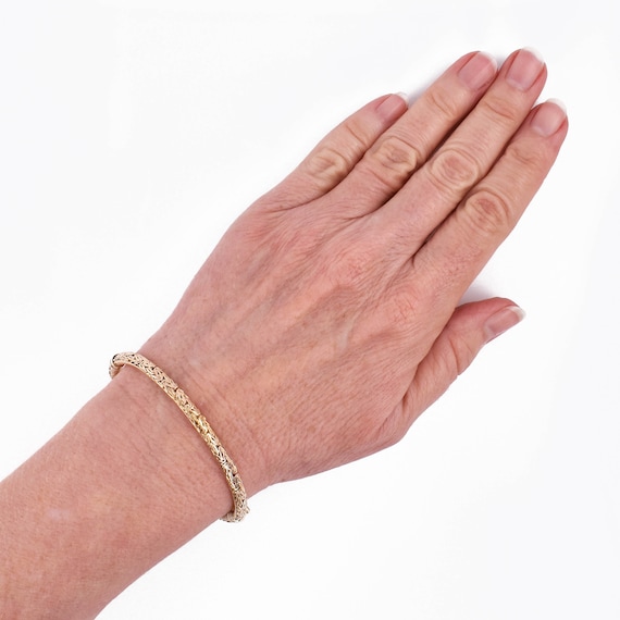 Hinged Bangle Bracelet, 14k Yellow Gold, Safety C… - image 8