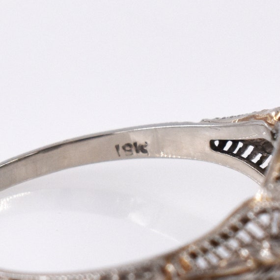 18K White Gold Filigree Diamond Solitaire Ring - … - image 5