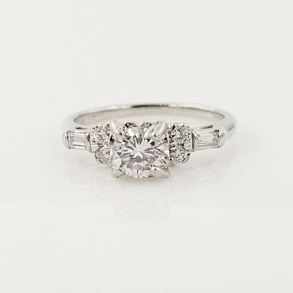 Diamond Engagement White Gold Ring, 18k, Wedding, 