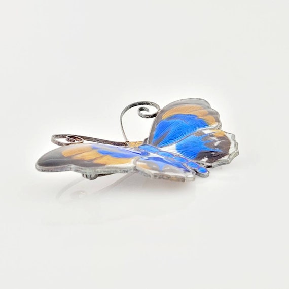 David Andersen Enameled Butterfly Pin Brooch, Ste… - image 4