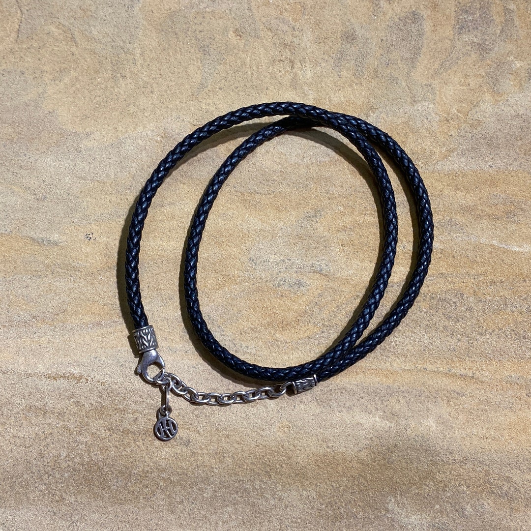 John Hardy Braided Leather Cord Necklace 20 Inches Etsy