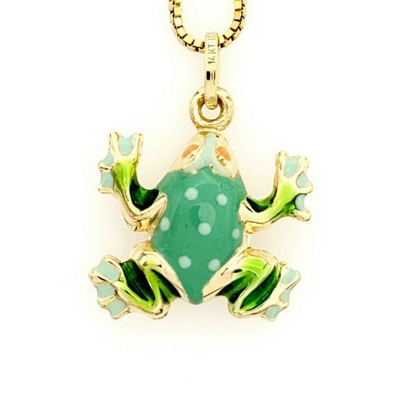 Vintage Milor Enamel Frog Charm - Vintage Italian… - image 2