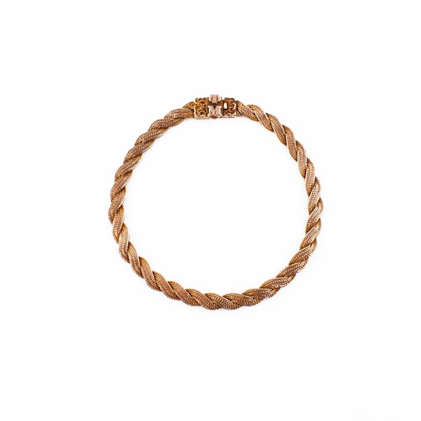 Vintage Gold Mesh Bracelet, Phi Mu Sorority, Estate