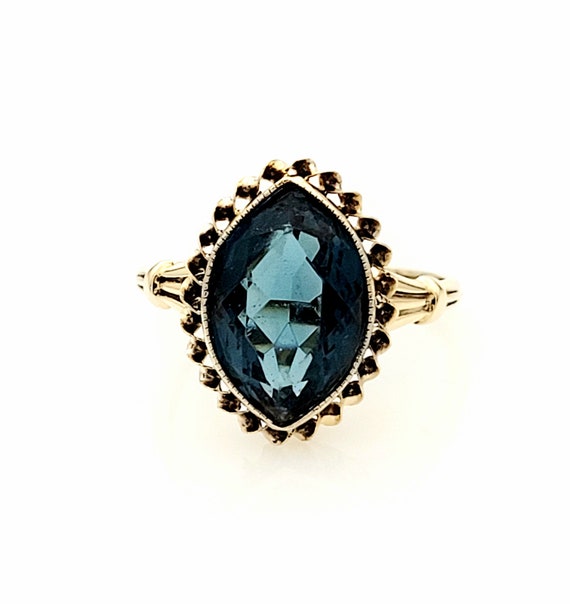 Synthetic Spinel Ring - Marquise, Vintage, Estate,
