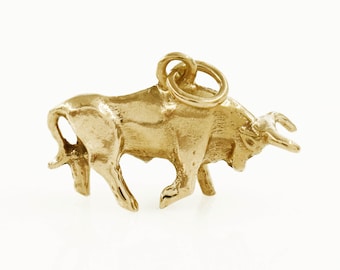 Perfect Jewelry Gift Sterling Silver Bull Charm