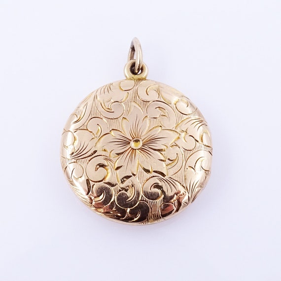 Edwardian Monogrammed Locket - 14K Gold, Victorian