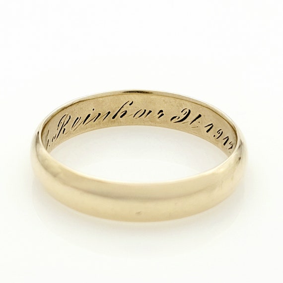 Antique Gold Wedding Band Ring, 14k Yellow, Vinta… - image 3