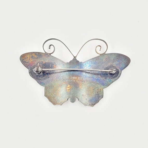 David Andersen Enameled Butterfly Pin Brooch, Ste… - image 5