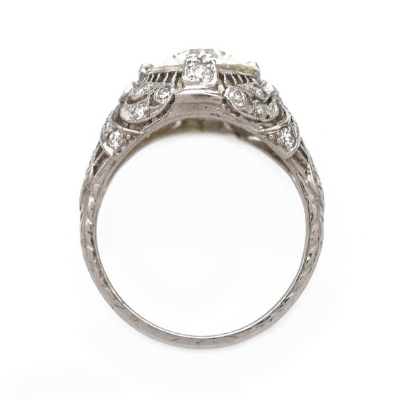GIA 2.01 Carat Diamond Ring Platinum, Filigree, V… - image 4
