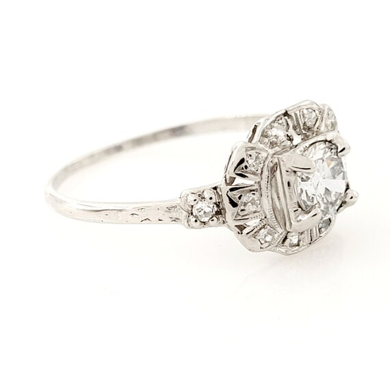 Antique Platinum Deco Engagement Ring - Art Deco … - image 2