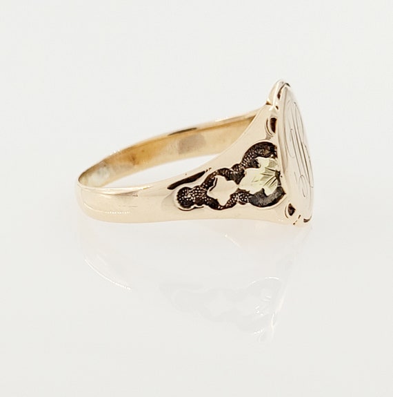 Ostby & Barton Co Signet Ring, 10K Yellow Gold, M… - image 3