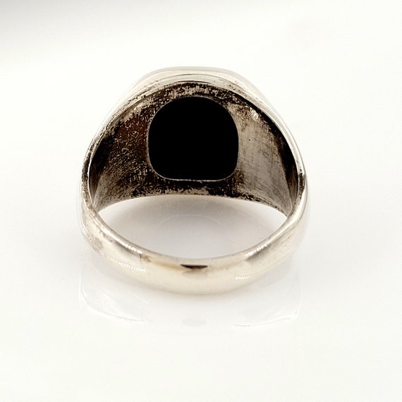 Black Onyx Ring Sterling Silver, Vintage, Estate,… - image 4