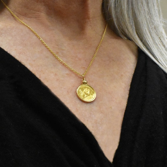 Chinese Panda Coin .999 1 20 Oz Yellow Gold Pendant 14k Yellow